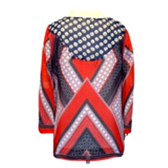 Fig & Flower Multicolor V Neck Sheer Bell Sleeve Blouse XL - Picture 2 of 9